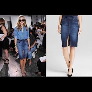 Black Orchid denim skirt as seen on Olivia Palermo